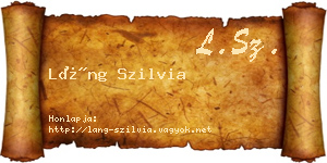 Láng Szilvia névjegykártya