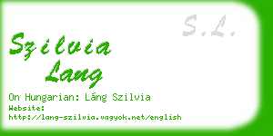 szilvia lang business card