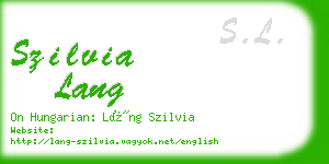 szilvia lang business card